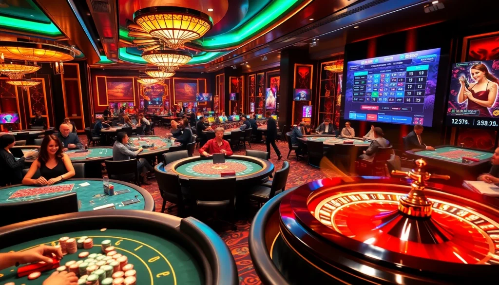 Experience the thrill of high-stakes gambling at https://topclub.space/, featuring vibrant casino tables and excited players.