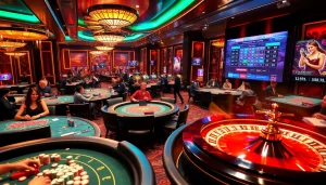 Experience the thrill of high-stakes gambling at https://topclub.space/, featuring vibrant casino tables and excited players.