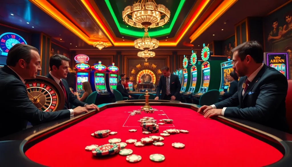 Experience high-stakes action with chips and cards at https://abc8.lol/ in this exciting casino scene.