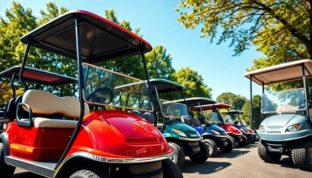 Experience the appeal of street legal golf carts in a vibrant park setting with stunning colors.