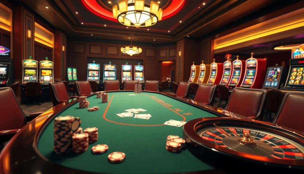 Experience the thrill of 5Z7779 with vibrant poker tables and winning hands at a luxurious casino.