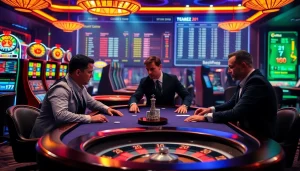 Experience thrilling gameplay at https://f122.com.br/ with players enjoying a luxurious casino atmosphere.