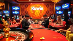 Kuwin players enjoying exciting games at a vibrant casino table with engaging atmosphere.