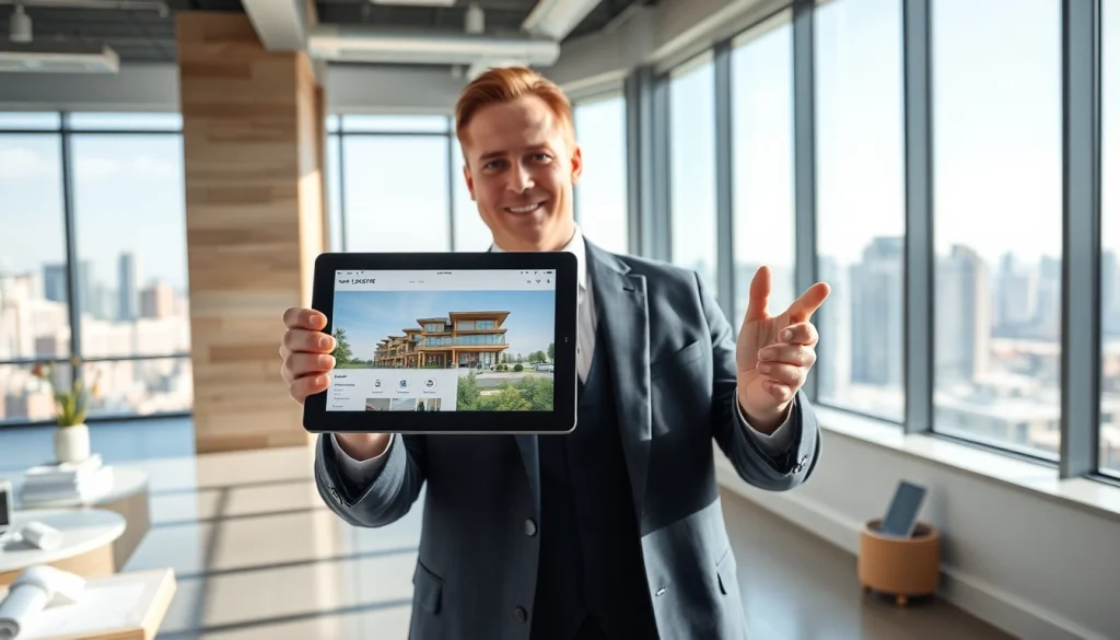 View the impressive properties with https://newdeveloperlaunch.sg featuring professional real estate agent and city skyline.