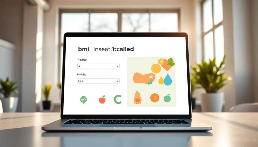 Interact with the bmi calculator on a modern laptop displaying a user-friendly interface for health insights.