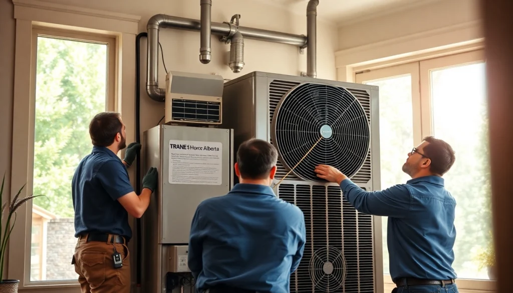 Trane Alberta HVAC system installation demonstrating expert maintenance and service.