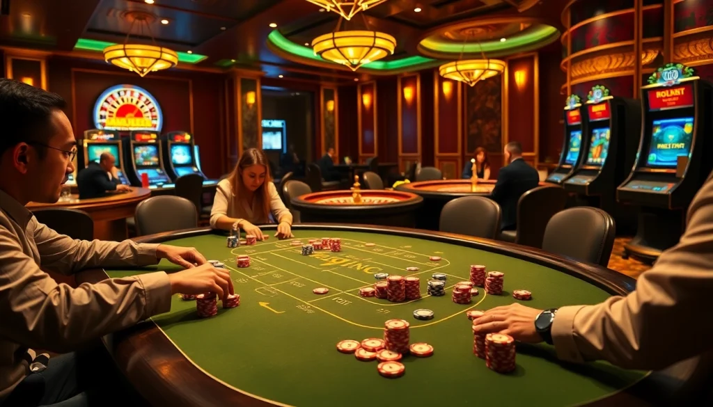 Experience thrilling gameplay at kkwin com with an engaging poker table and vibrant casino atmosphere.