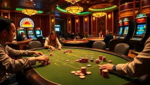 Experience thrilling gameplay at kkwin com with an engaging poker table and vibrant casino atmosphere.