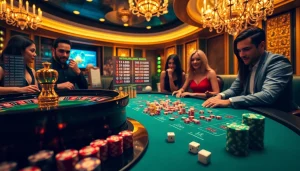 Experience the excitement of gambling with keonhacai5's vibrant casino scene filled with action and winning moments.