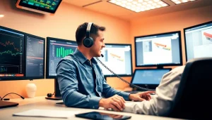 Truck Dispatch Services offered by a professional dispatcher in an organized office setting, showcasing efficient communication.