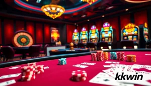 Engaging players immersed in high-stakes poker at kkwin black casino table.