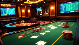 Experience the thrill of winning at baccarat tables at https://jun88buzz.info/ with vibrant casino elements.