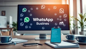 Showcase of https://whatalker.com WhatsApp Business CRM with modern interface in a professional setting.