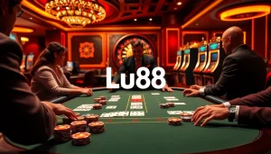 Enjoy the thrill of gaming at https://lu88.us.org/ with an engaging poker table setup and excitement in the air.