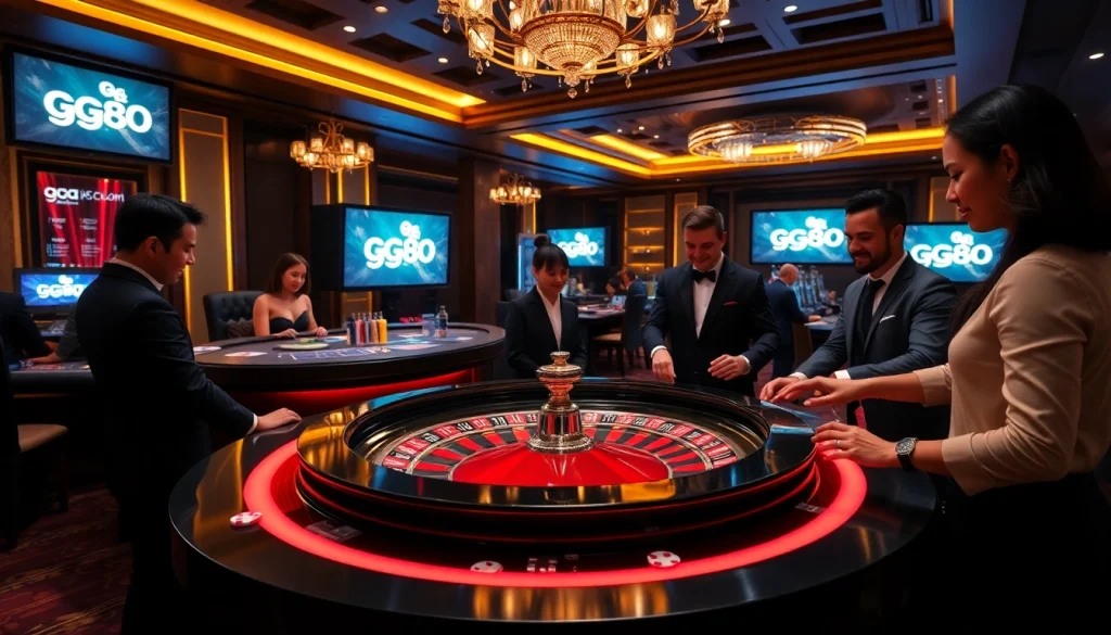 Experience thrilling gaming action at gg88 com, featuring a dynamic roulette table with enthusiastic players.