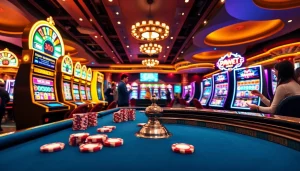 Experience the thrill of f8bet with players enjoying vibrant casino games and electronic interfaces.