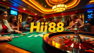 Experience the thrill of gameplay at Hi88 with vibrant casino tables and exciting betting action.
