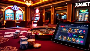 Players engaging in exciting games at 368BET casino with vibrant tables and slots.