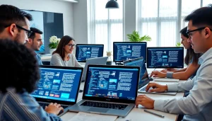 Professional web design team collaborating on innovative website solutions, showcasing Thiết kế website expertise.