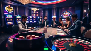 Experience the thrill of gambling at S8 casino with vibrant tables and engaging players.