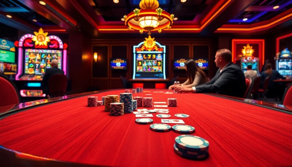 Exciting poker game with professional players at Gavb79 casino table.