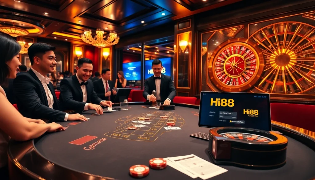 Play at Hi88 with a luxury casino atmosphere filled with excitement and professional gaming.