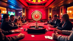 Exciting poker action at 789bet casino table with vibrant chips and cards.