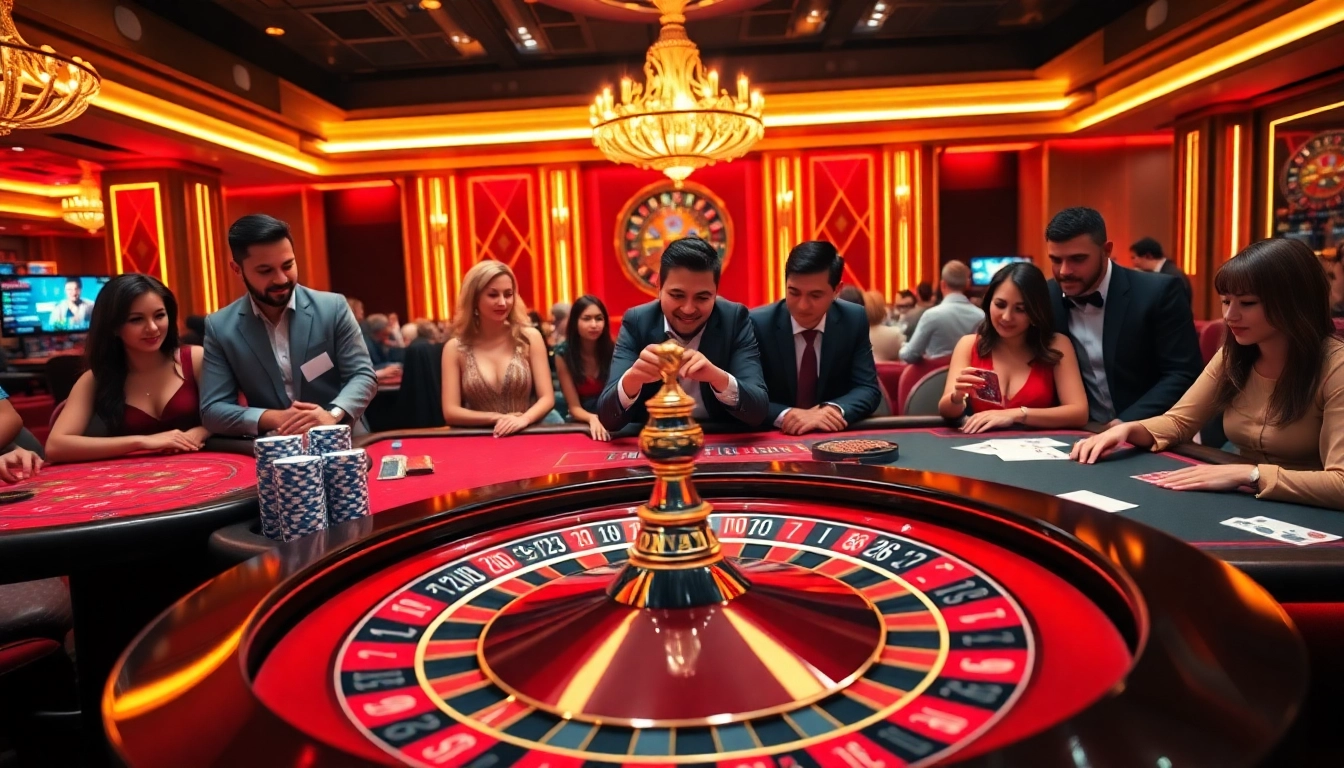 Experience the excitement of online gambling at https://dr88.de.com/ with vibrant casino tables and users engaged.