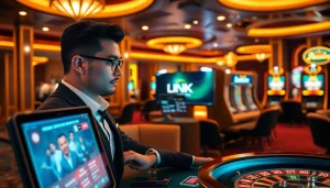 Experience the thrill of LINK VÀO Bomwin with exciting online casino elements in this vibrant design.
