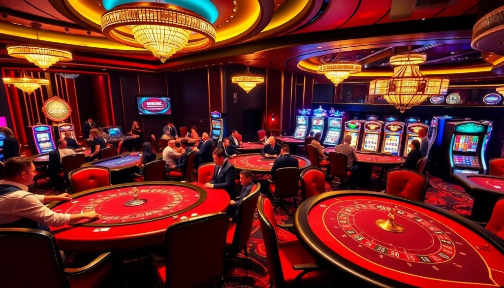 Excited players winning at casino tables at https://nh8833.com/ showcasing poker and roulette games.