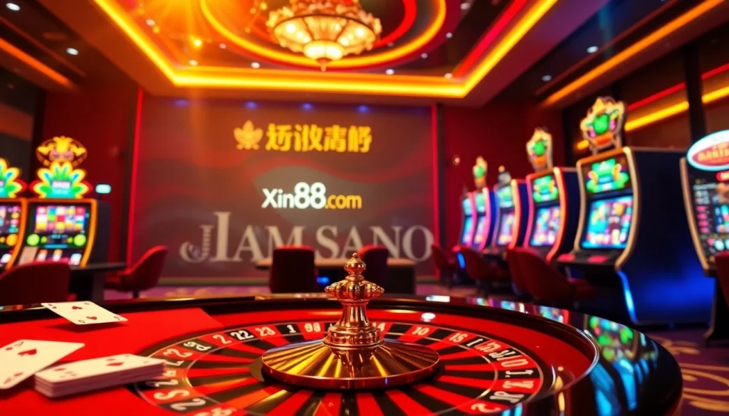 Engage in thrilling games at xin88. com with vibrant slots, poker cards, and roulette.