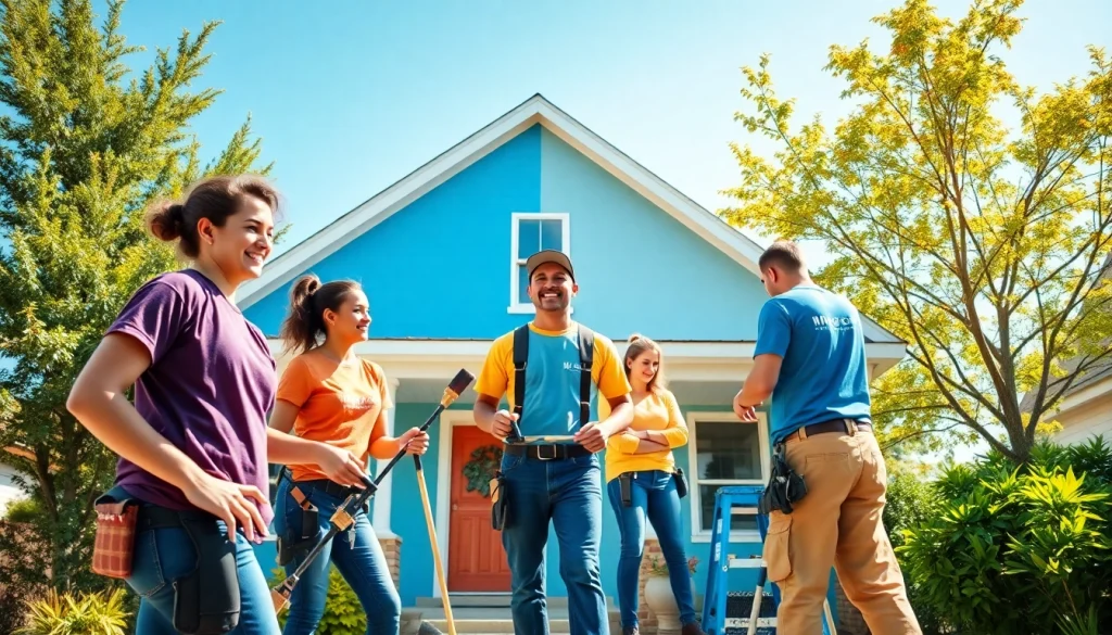 Professional painters enhancing a home's exterior, showcasing the best of painting companies.