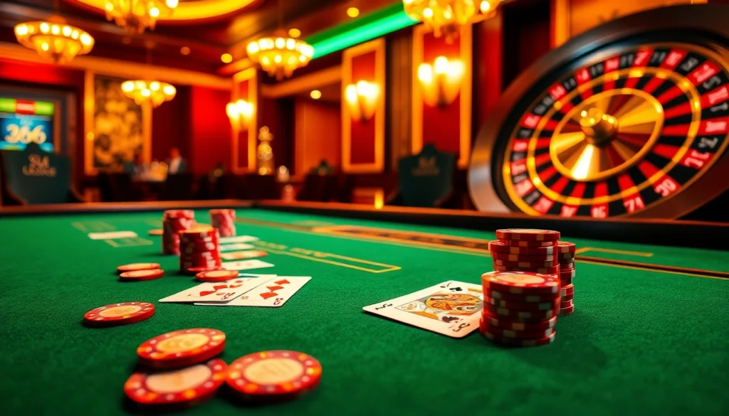 High-stakes poker scene showcasing Nhà cái uy tín Bet88 with vibrant chips and cards.