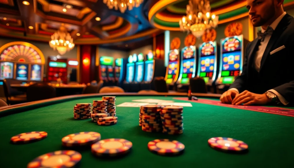 Experience the thrill of the S8 casino scene with poker action, chips, and a roulette wheel.