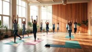 静かなスタジオでヨガを練習する多様な人々を映したホットヨガ おすすめのシーン