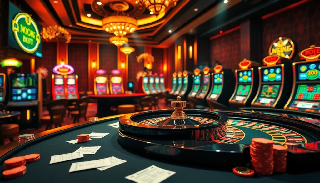 Experience the thrilling excitement of Nova88 as players engage in high-stakes roulette and vibrant slot machines.