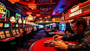 Players enjoying casino games with rapid credit options, highlighting excitement and engagement.