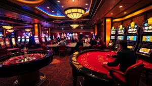 SODO66 casino scene showcasing players enjoying roulette, poker, and slot machines.