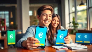 모바일쿠폰 서비스 화면을 즐겁게 사용하는 모습과 다양한 디자인이 담긴 화면들