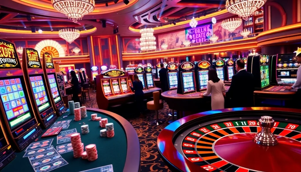 Experience thrilling gameplay at https://nohu90pa.com with luxurious casino tables and vibrant slot machines.