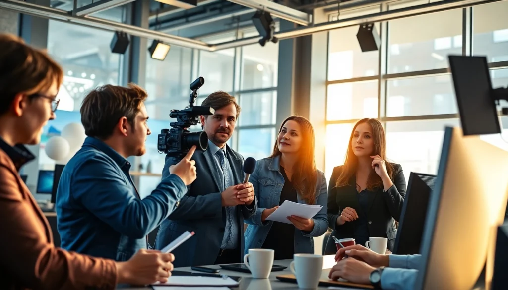 Engaging team of journalists at https://www.todayville.com newsroom capturing local stories.