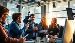 Engaging team of journalists at https://www.todayville.com newsroom capturing local stories.