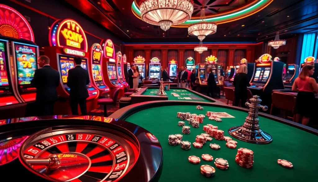 Experience the thrilling ambiance of idn slot gaming with vibrant machines and engaging players.