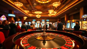 Experience the thrill of F17 at a lively casino roulette table, surrounded by enthusiastic players.