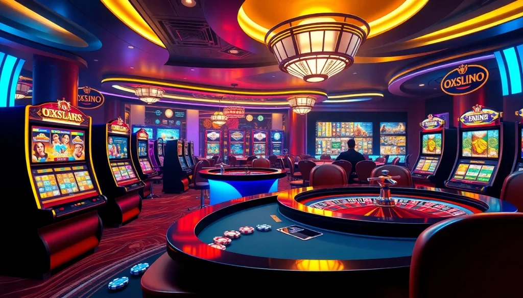 Experience thrilling slot games at Oxplay online casino with vibrant graphics and engaging gameplay.