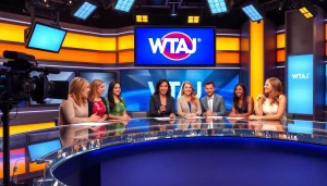 WTAJ news anchors delivering dynamic live broadcasts in a modern studio setting.
