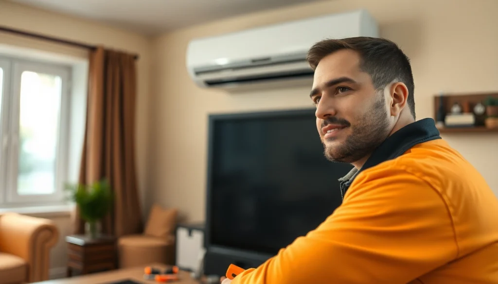 HVAC technician performing heating repair lewisboro in a warm, inviting home.