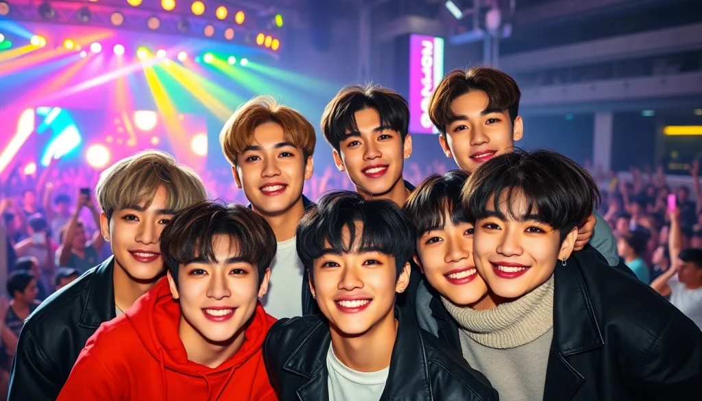 A captivating scene showcasing bts members exhibiting their unique personalities during a concert.