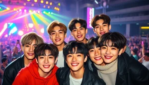 A captivating scene showcasing bts members exhibiting their unique personalities during a concert.