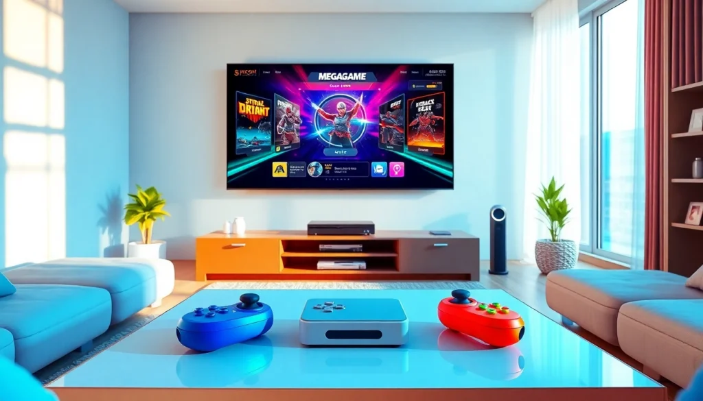 แสดงฉากการเล่น megagame ที่น่าสนใจในห้องนั่งเล่นที่ทันสมัย